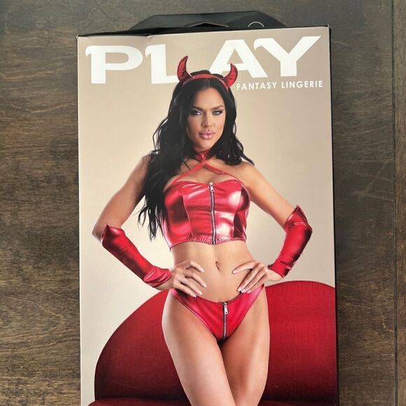 NWT Spicy Lingerie Haute in Here Devil Bedroom Costume - Red - S/M - Picture 4 of 13